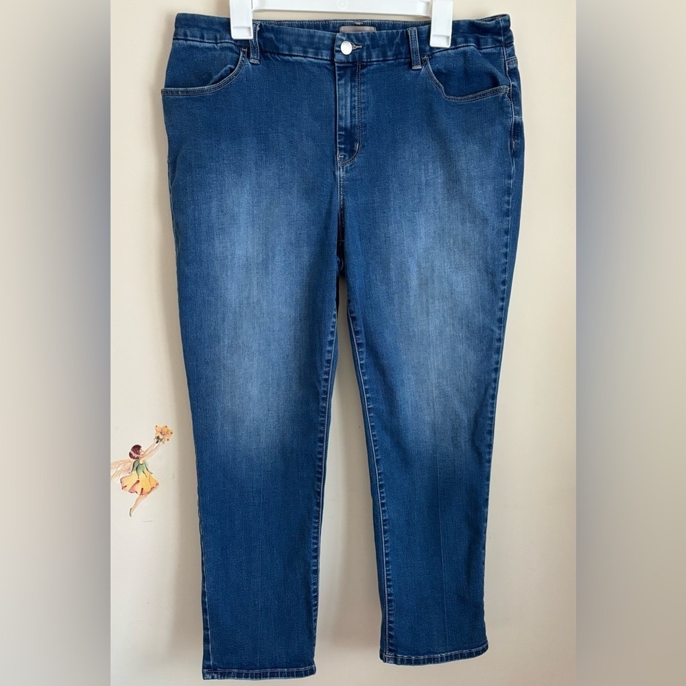 Chico's Jeans Straight Leg Ankle Blue Denim Size 2,5 (L)